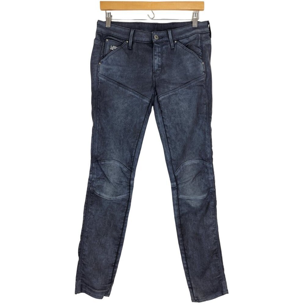 G-Star Raw 5620 Mid Skinny‎ Jeans Women's 28 x 30 Charcoal Gray Coated Denim